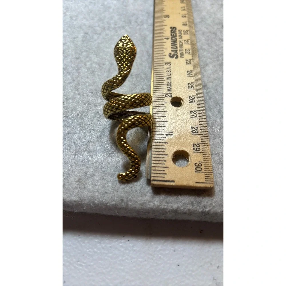 #54. Textured Gold-tone Snake Ring XL